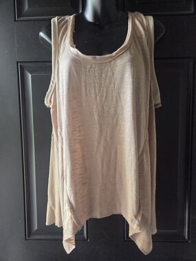 POL Women’s Sleeveless Layered Tank - Beige